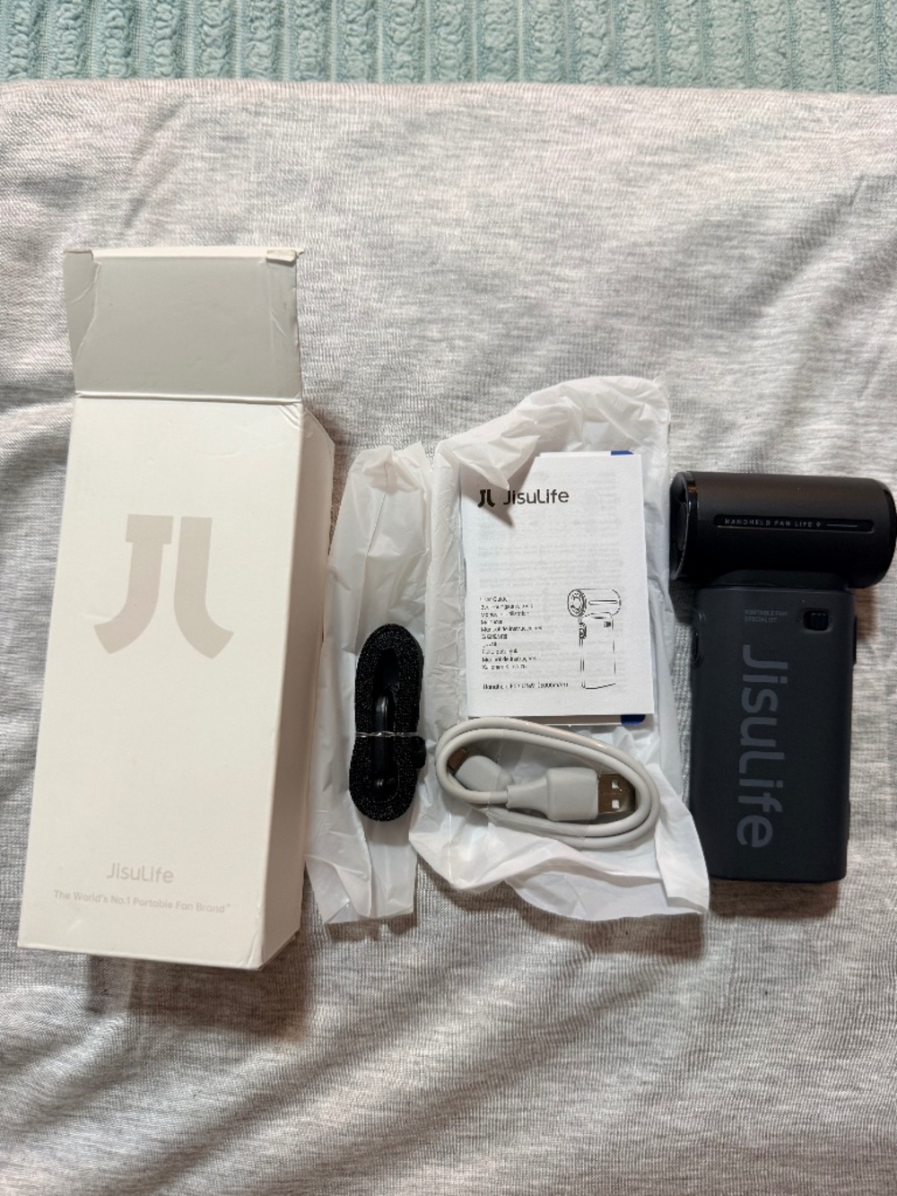 JisuLife Life9 Handheld Fan 5000mAh Rechargeable Portable Fan Black New